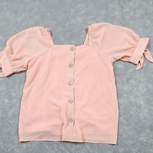 Lauren Conrad Women Button Up Pink Blouse XSmall